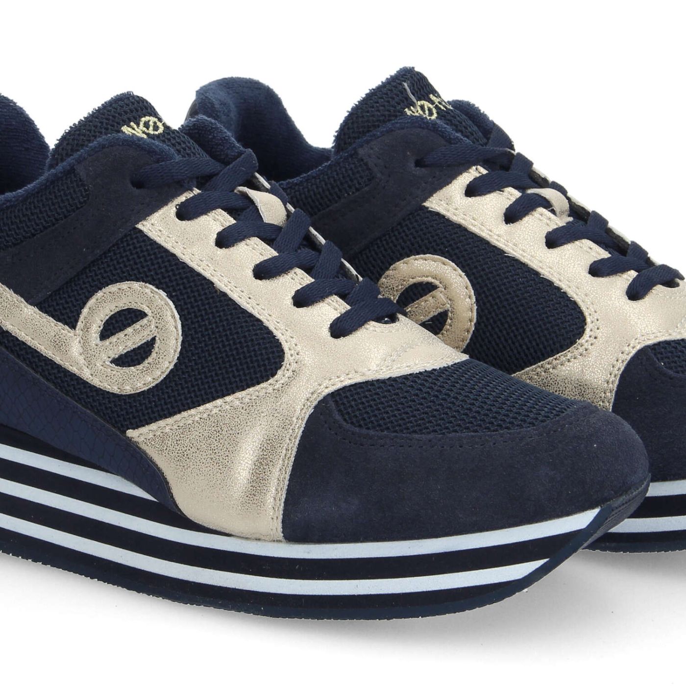 PARKO JOGGER W - KNIT/SUEDE/GLOW - BLEU MARINE/OR